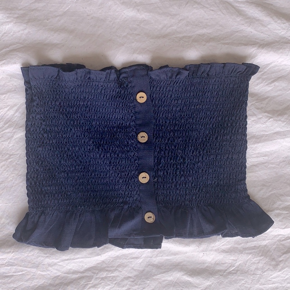 Navy blue Cage tube top